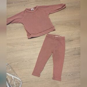 Zara Kids Waffle Set Soft Mauve Thetnam